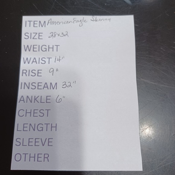 American Eagle Men's 28x32 Skinny Medium Wash Denim Blue Jeans Distressed - Picture 10 of 10